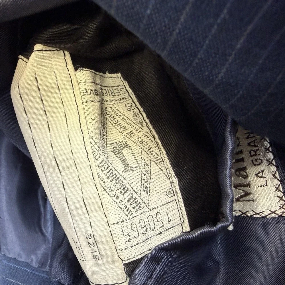 Hickey‎ Freeman Blazer Mens 44 Regular Blue Pinstripe Two Button Suit Jacket